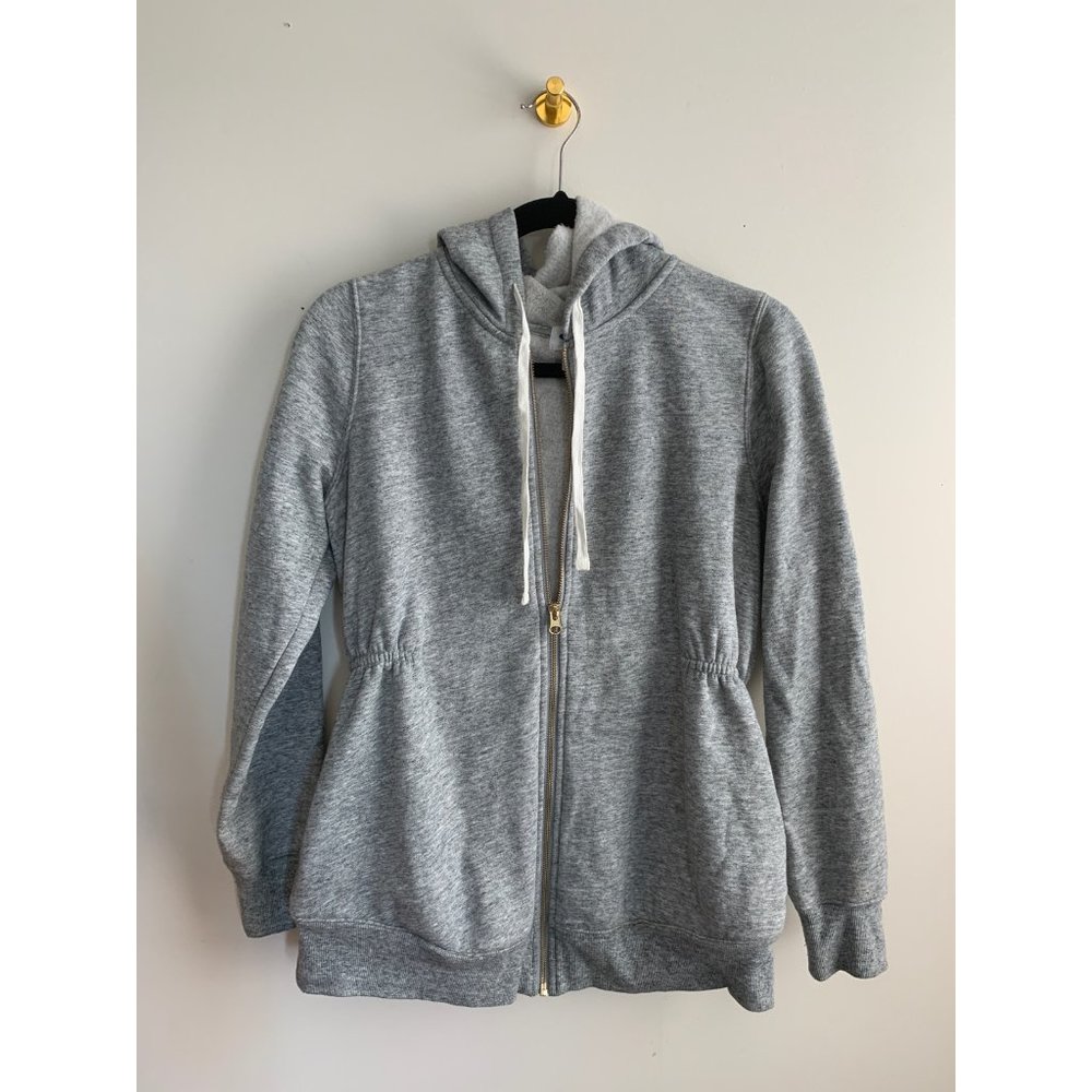 LIKE NEW Old Navy Cinched-Waist Gray Full-Zip Hood